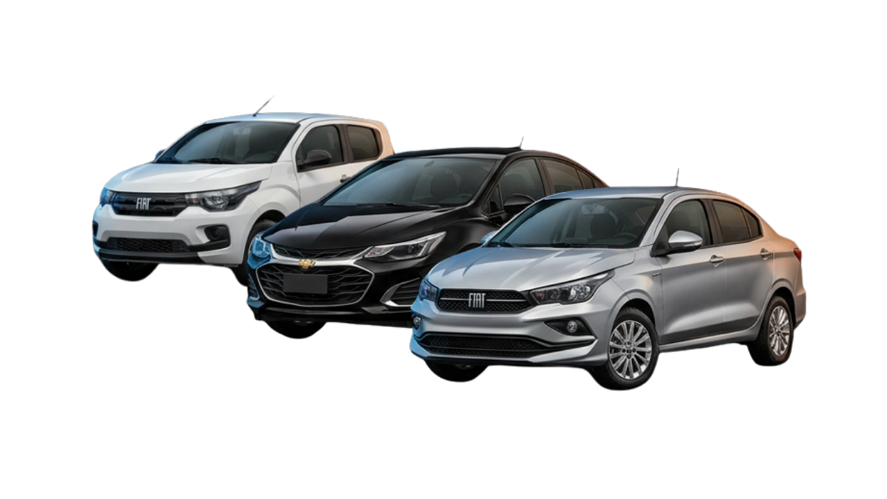 Carros disponíveis para locação para motoristas de aplicativo